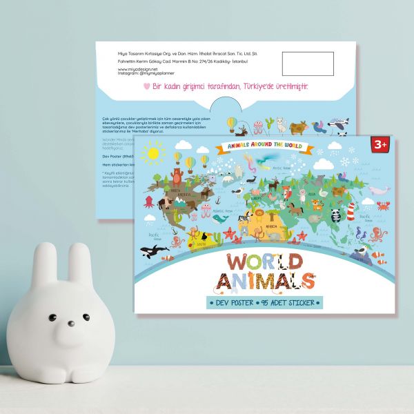 World Animals Dev Poster&Sticker Seti