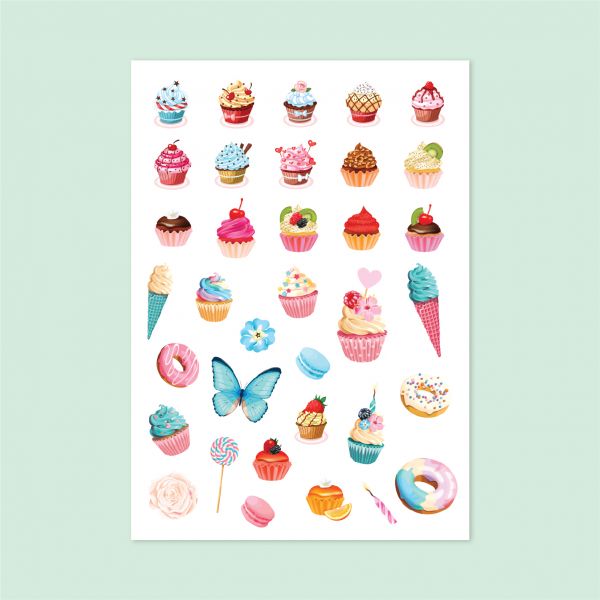 132- Cupcakes Sticker Sayfası