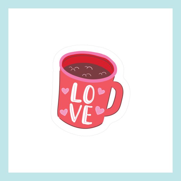 Love Mug Vinyl Sticker