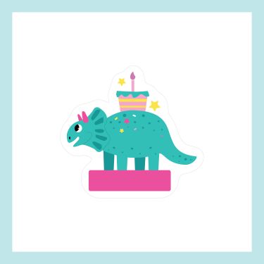 Birthday Dino Vinyl Sticker