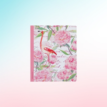 Flamingo-Kaktüs Çizgili Defter